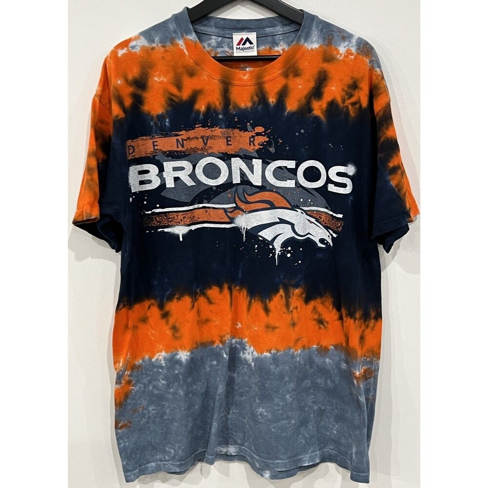 Vintage NFL Denver Broncos T-shirt mens  Tie dye colors Football Sports Tee